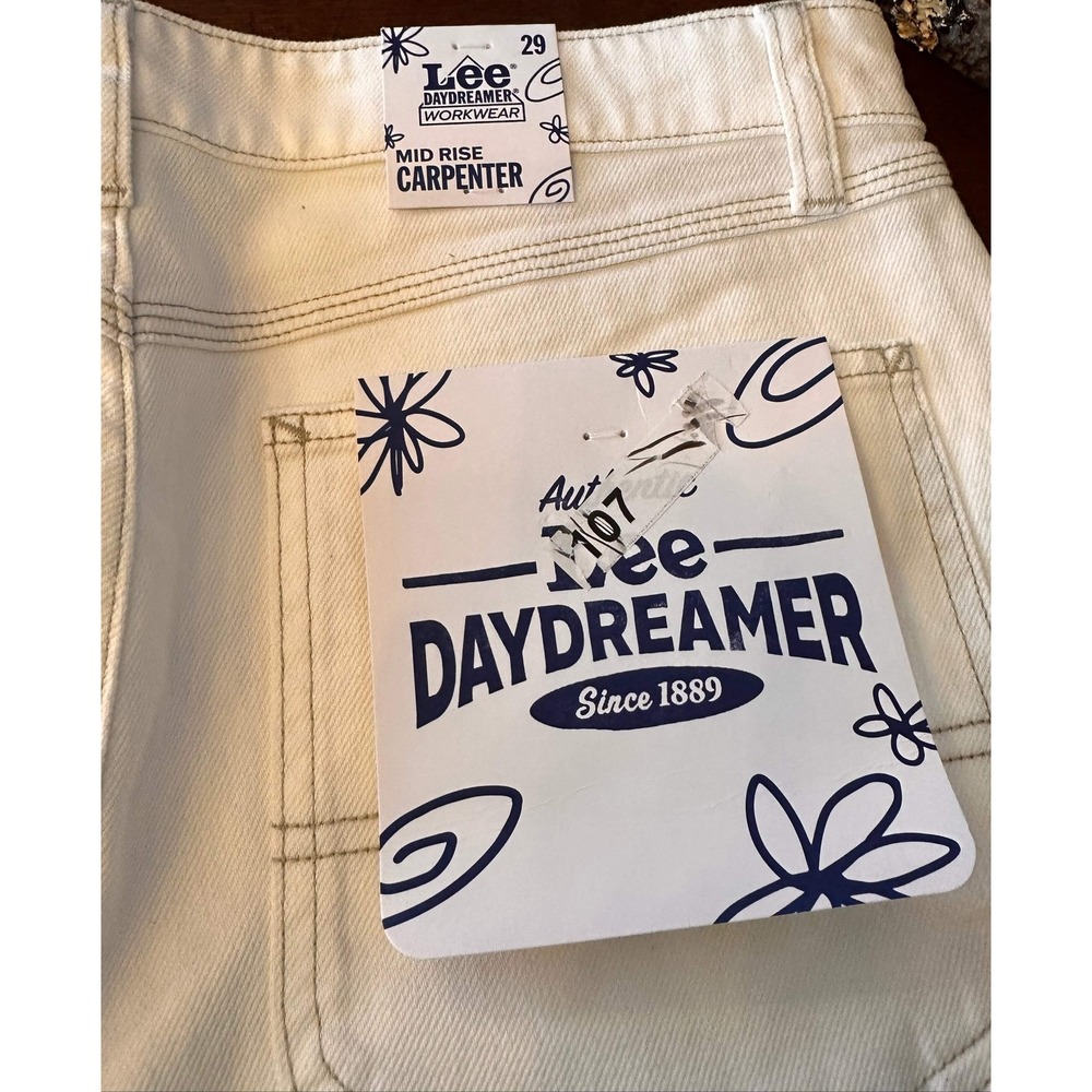 Lee x Daydreamer Workwear Mid Rise Carpenter Jeans Off White 29x29 NEW - Picture 9 of 10